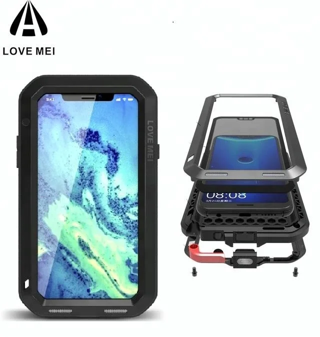 Военный противоударный Прочный Защитный металлический чехол Love Mei для iPhone X