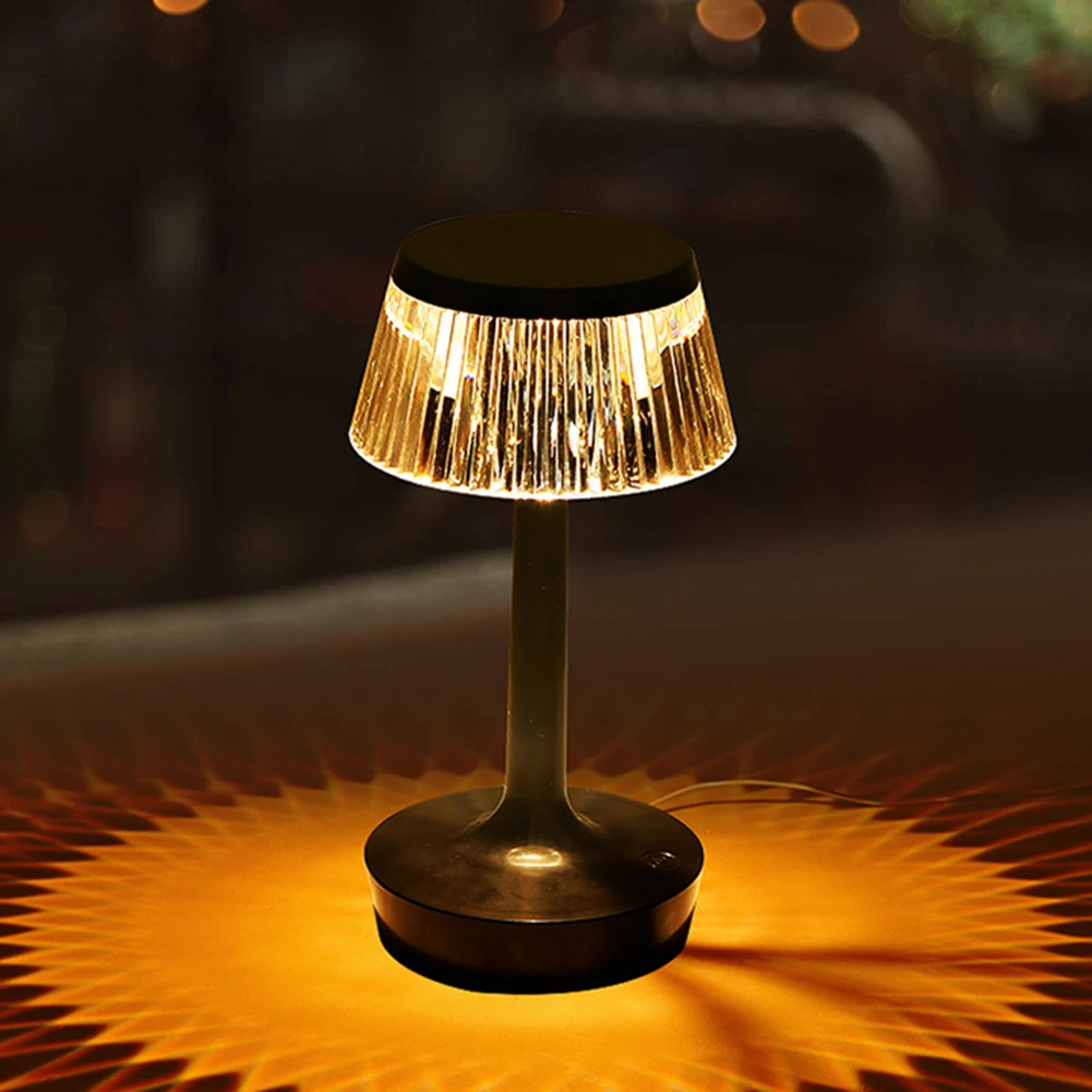

USB Atmosphere Diamond Desk Lamp Led Touch Night Lights Bar Store Bedroom Night Light Indoor Decor Three-color Desk Lamp