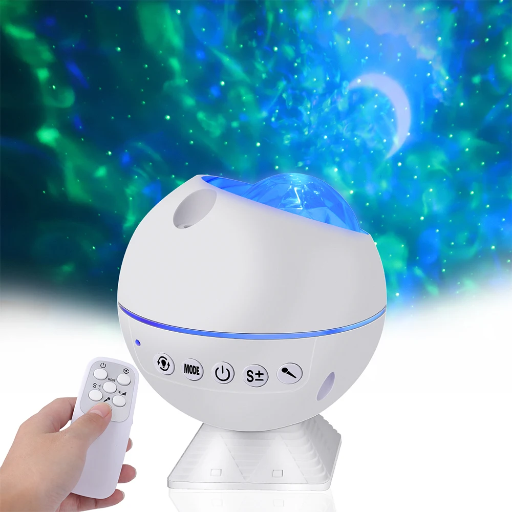 

LED Night Light Star Galaxy Projector Moon & Cloud night Lamp Ocean Wave with Music Mood Remote Control for Christmas gift
