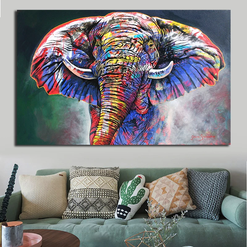 Картина на холсте с изображением слонов настенные плакаты и принты современными