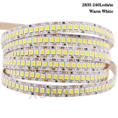 2835 240Leds WW 5 м/лот DC12V SMD5050 5054 2835 Светодиодные ленты веревка лента 300 светодиодный 1200 светодиодный Водонепроницаемый гибкий светодиодный лента светильник домашний Декор Светильник - Испускаемый цвет: 2835 240Leds WW