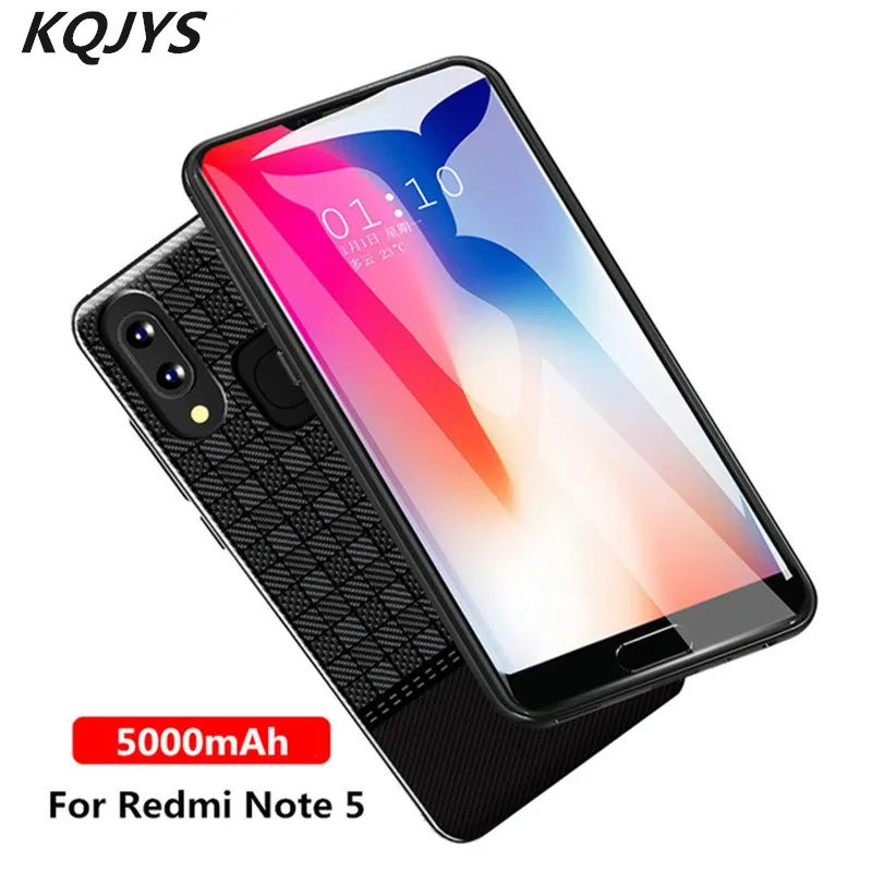 KQJYS 5000 мАч зарядное устройство чехол s для Xiaomi Redmi Note 5 Внешний Аккумулятор Чехол портативный внешний аккумулятор зажим Крышка для зарядки батареи