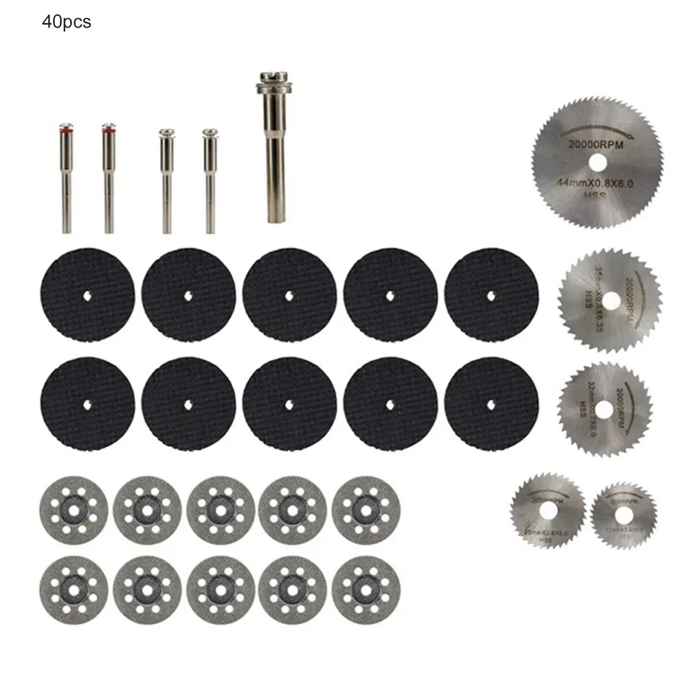 

40 шт. алмазные режущие диски набор металлических лезвий для пилы из быстрорежущей стали мини-дисковая пила для вращающихся инструментов ...