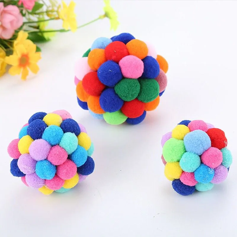 Игрушечный мяч для домашних животных Набор цветных мячиков ручной работы