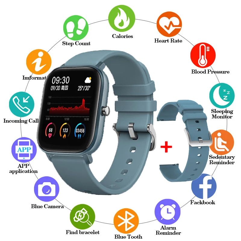 

P8 Android Smartwatch Men Women Wristwatch Fit Watch Heart Rate Blood Pressure Bracelet Kids Watches Sports Smart Watch 2020