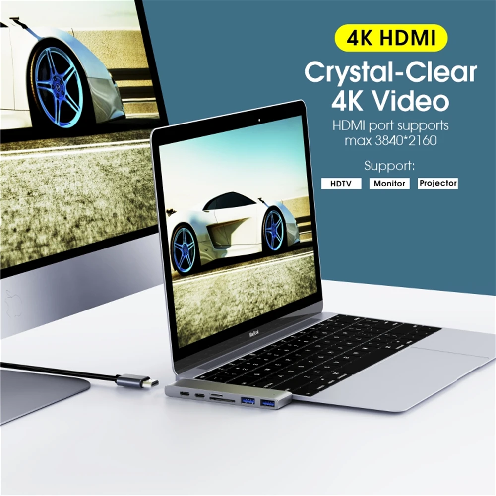 Vothoon USB C концентратор до нескольких USB3.0 HDMI usb хаб для MacBook Pro Air Mouse разветвитель 7