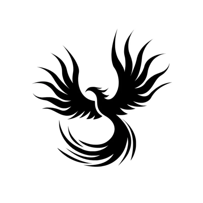 

Fuzhen Boutique Decals Exterior Accessories Fashion Animal Flaming Phoenix Bird Vinyl Car-styling Car Sticker Decal Black/white