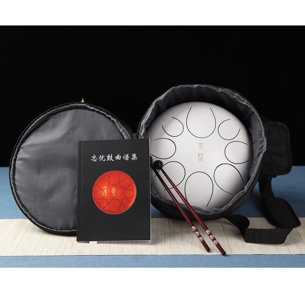 Высокое качество 12 дюймов 30 см 8 тон сталь язык барабана Handpan ударный инструмент белый