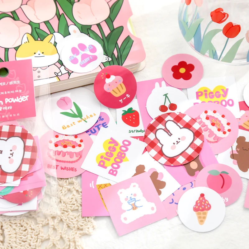 40 pcs cute fresh korean stickers aesthetic bullet journaling accessories mobile phone case deco patterns waterproof stickers free global shipping