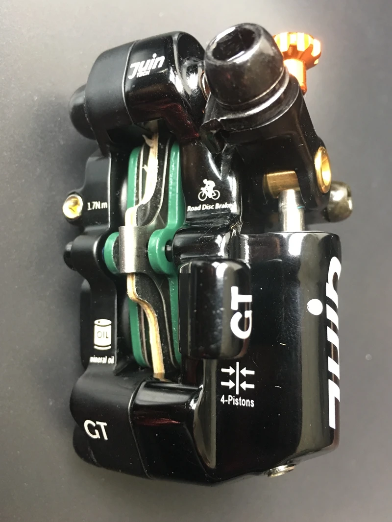 Juin Tech GT-F линия тяга гидравлический дисковый тормозной суппорт дорожный диск CX Gravel 160 мм GT F 4 поршень плоское Крепление черный серебристый красный