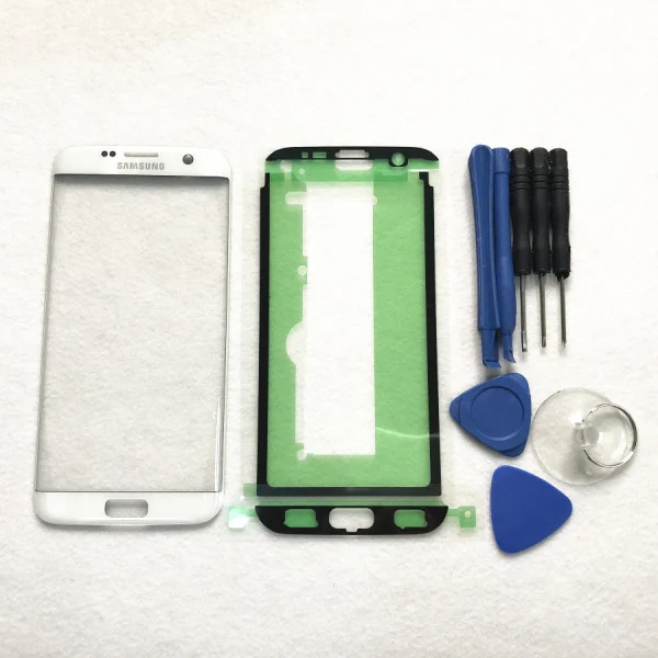 S7 Edge white Замена внешнего стекла для samsung Galaxy S7 Edge G935 SM-G935F G935FD ЖК-дисплей сенсорный экран передняя внешняя стеклянная линза+ инструмент - Цвет: S7 Edge white