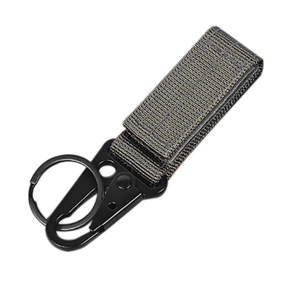 

Tactical Carabiner Belt Carabiner Belt Military Keychain Webbing Strap Nylon Green Outdoor Hiking Hanger Clip Band for Molle Bag