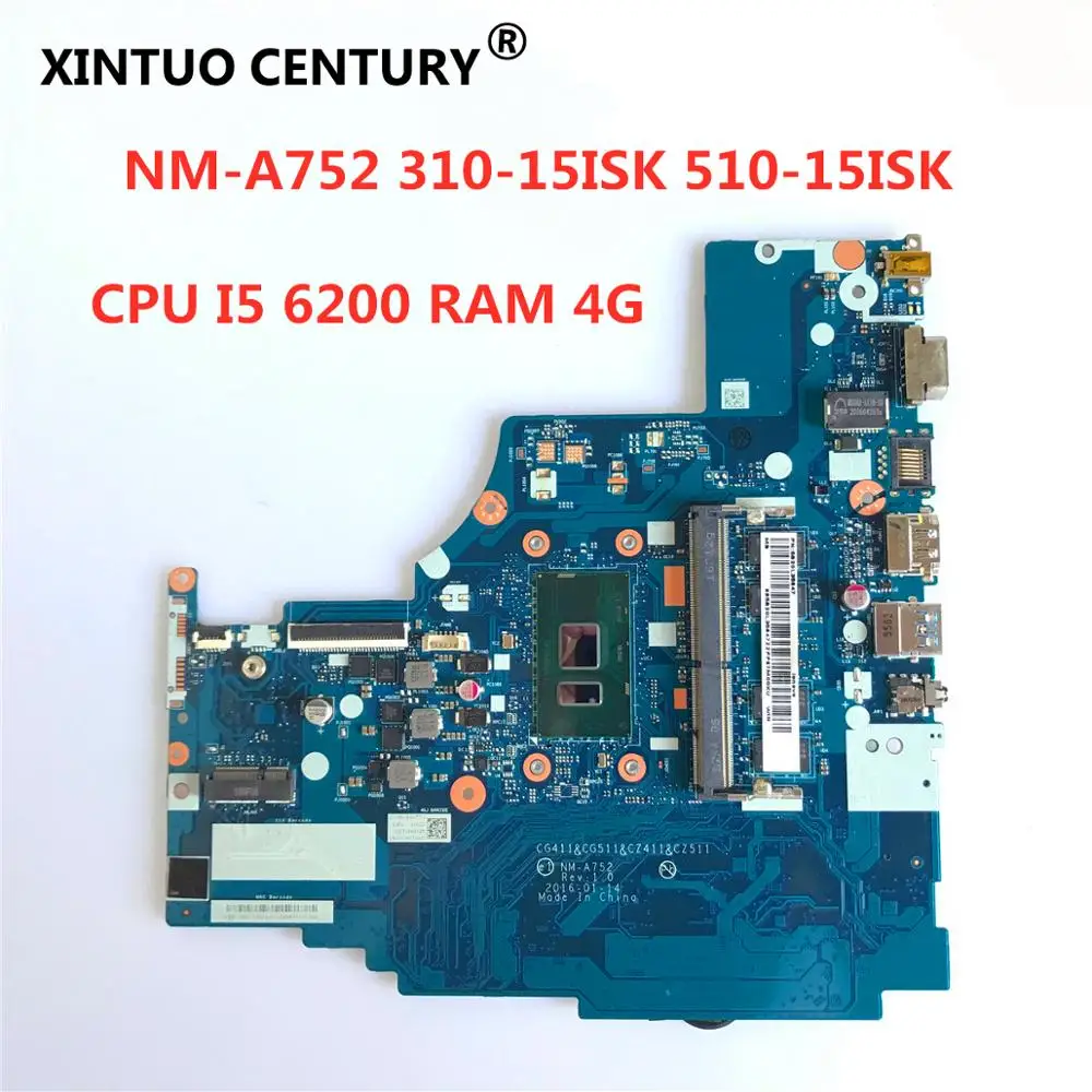 

Mainboard NM-A752 CPU:I5-6200 4GB DDR4 80SM 80SR for lenovo laptop 310-15ISK 510-15ISK motherboard FRU 5B20L35917 5B20L35833