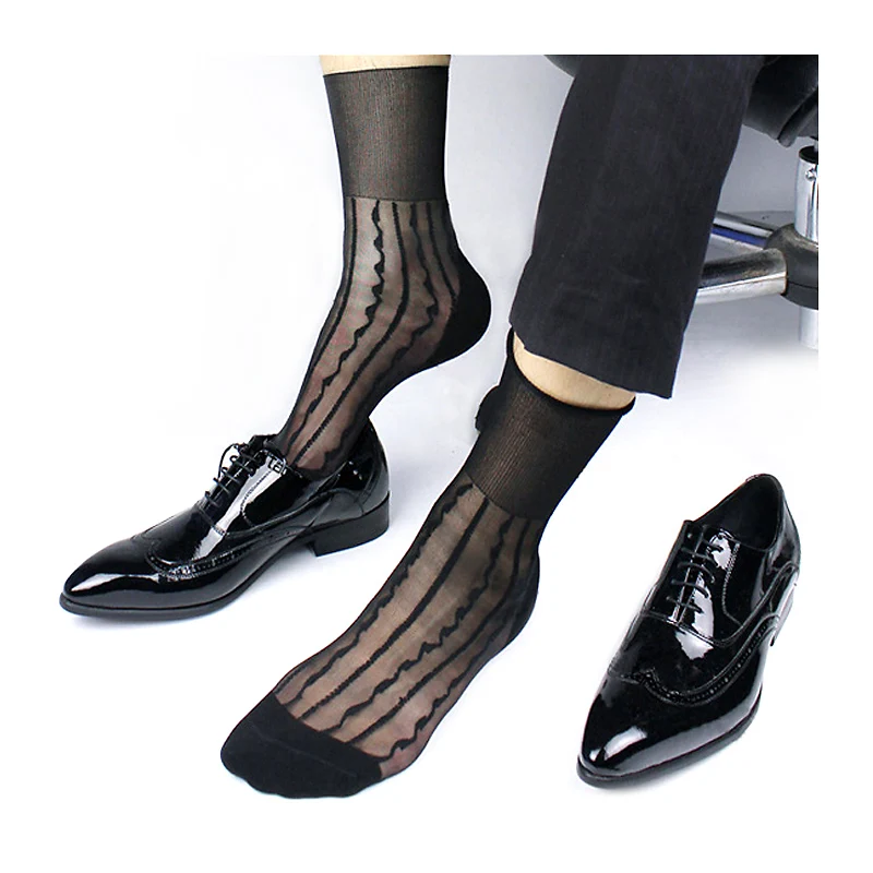 Мужские чулки нейлоновые шелковые прозрачные носки ультратонкие супер
