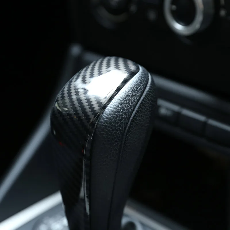 Для E48 E61E64 E65 E85 E86 E83 E53 E81 E82 E87 E90 E91 E92 E93 F01Carbon волокна Стиль, АБС-пластик, автомобильный Шестерни сдвиг голова накладка