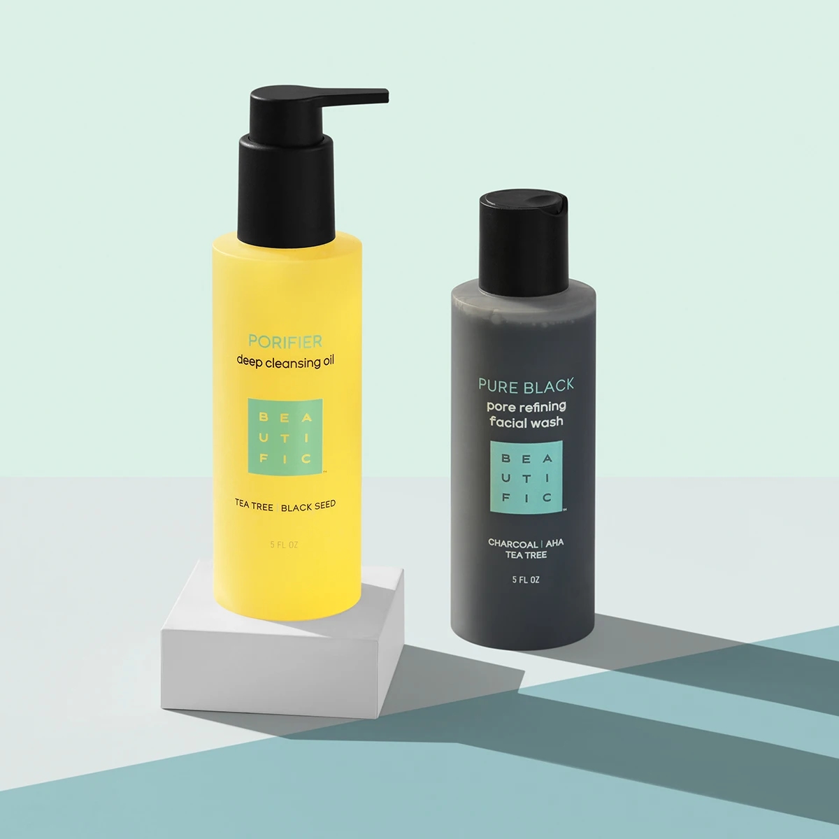 Глубокоочищающий гель для умывания BEAUTIFIC Pure Black с бамбуковым углем и чайным