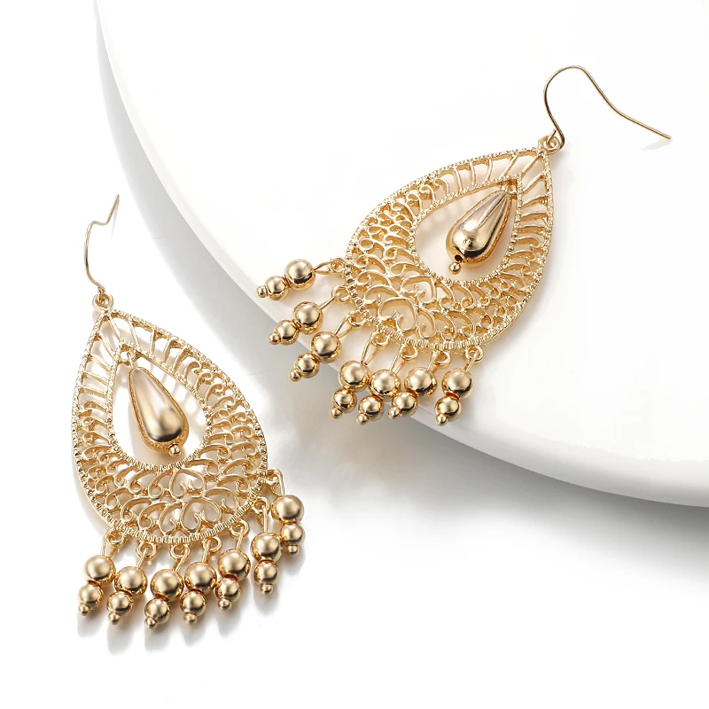 AENSOA Bohemian Ethnic Water Drop Tassels Earrings For Women Vintage Temperament Elegant Long Pendant Fashion Jewelry | Украшения и