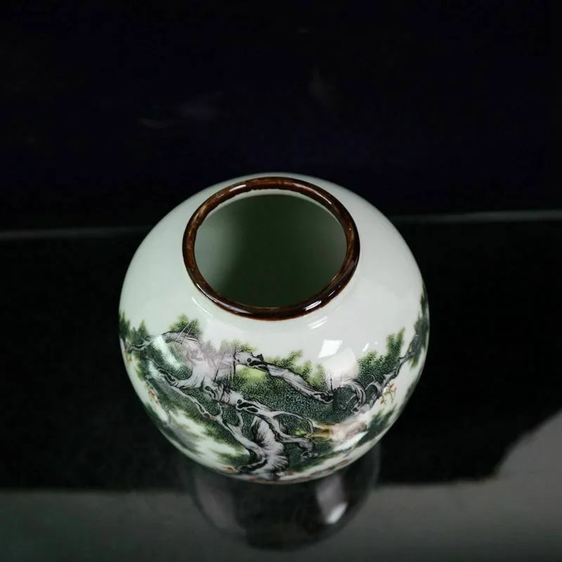 Китайская старая фарфоровая Пастельная банка с рисунком обезьяны из сосны