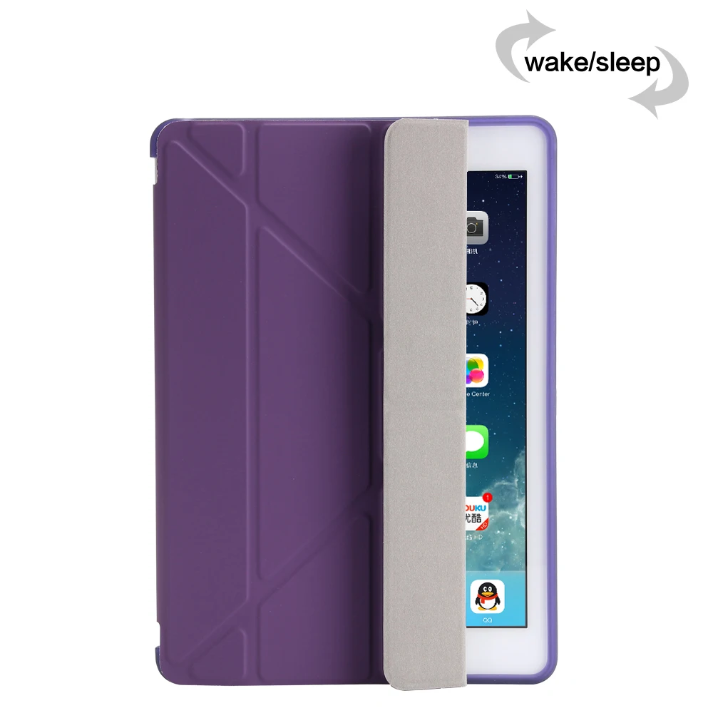 Чехол для iPad air 1 iPad 5 A1474, A1475, A1476, мягкий силиконовый чехол из ТПУ с откидной крышкой из искусственной кожи