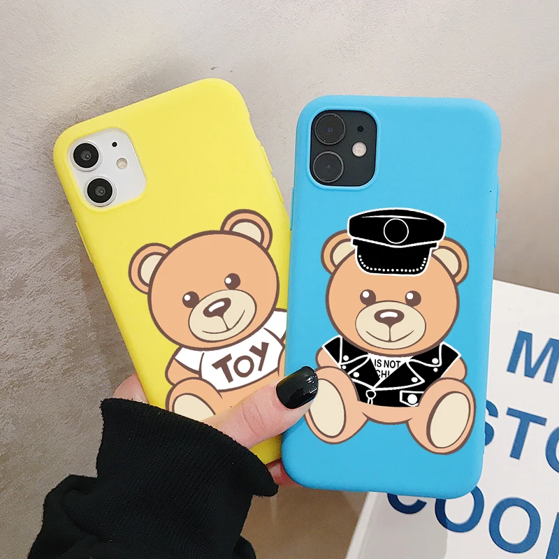 

Popular Italy Bear Phone Case for IPhone 13 12 11 Pro XR X Xs Max 8 7 Plus Mini SE Frosted Silicone Cases Soft Back Cover Fundas