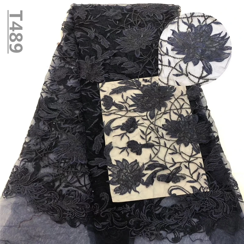 Вино 2019 новый стиль Французский Чистая кружевная ткань 3D цветок африканский тюль