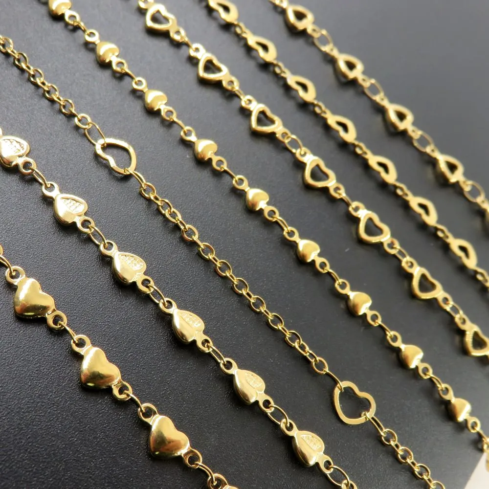 Женская цепочка из нержавеющей стали ожерелье золотистого цвета 7 видов 20 дюймов