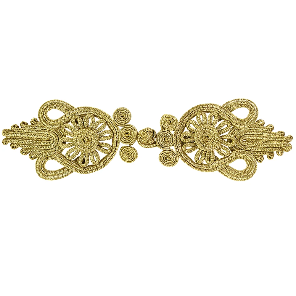 5 компл. Большой золотой шнур плетеный петельная застежка Закрытие узел пуговицы