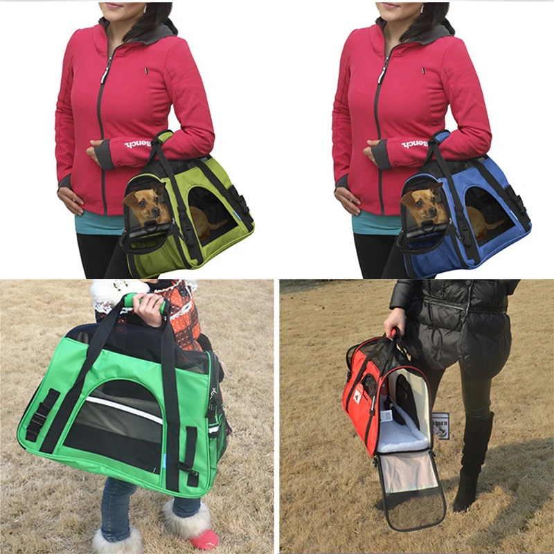 

Pet Carrier Outdoor Travel Bag Dog Cat Breathable Mesh Portable Backpack Shoulder Handbag With Cashmere Pad For Pet Dog Cat