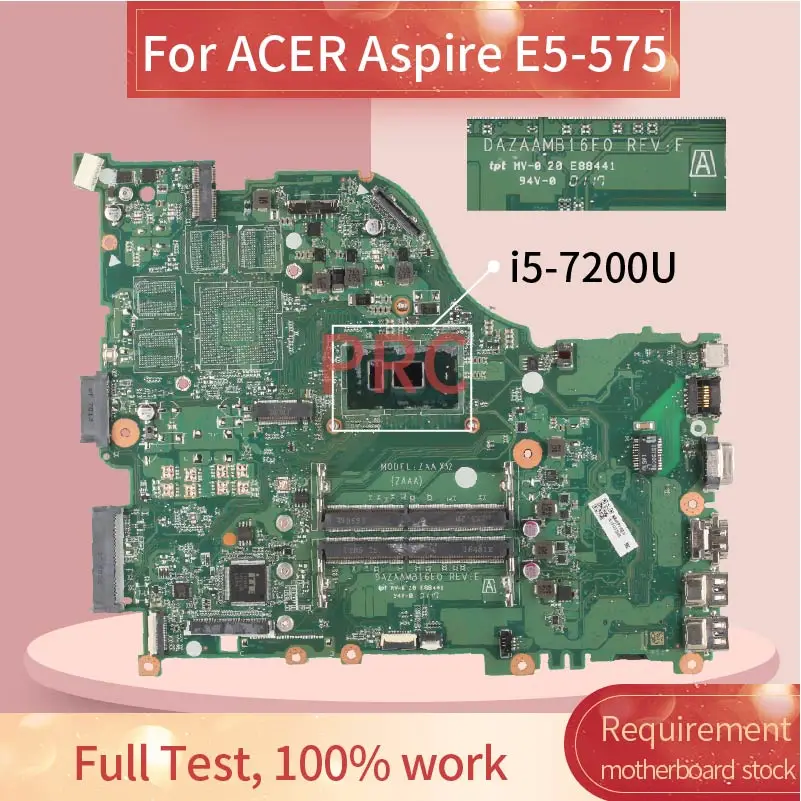 

Для ACER Aspire E5-575 i5-7200U материнская плата для ноутбука DAZAAMB16E0 SR2ZU DDR4 материнская плата для ноутбука