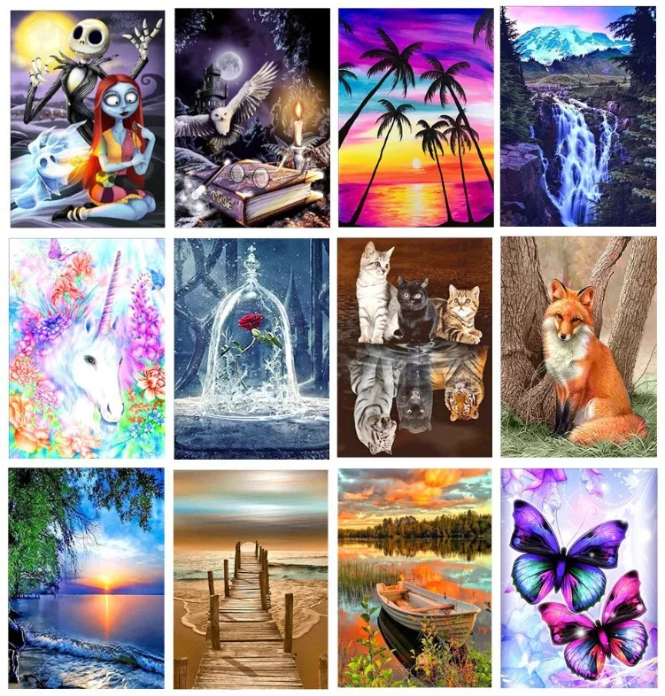 

5DDIY Diamond Painting Landscape Animal Round Diamond Embroidery Decorative Painting Home Wall Decoration Handmade Products
