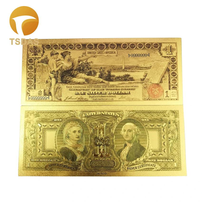 1896 цветные 999 золотые банкноты США Новинка 1 долл. для украшения дома подарок | Дом