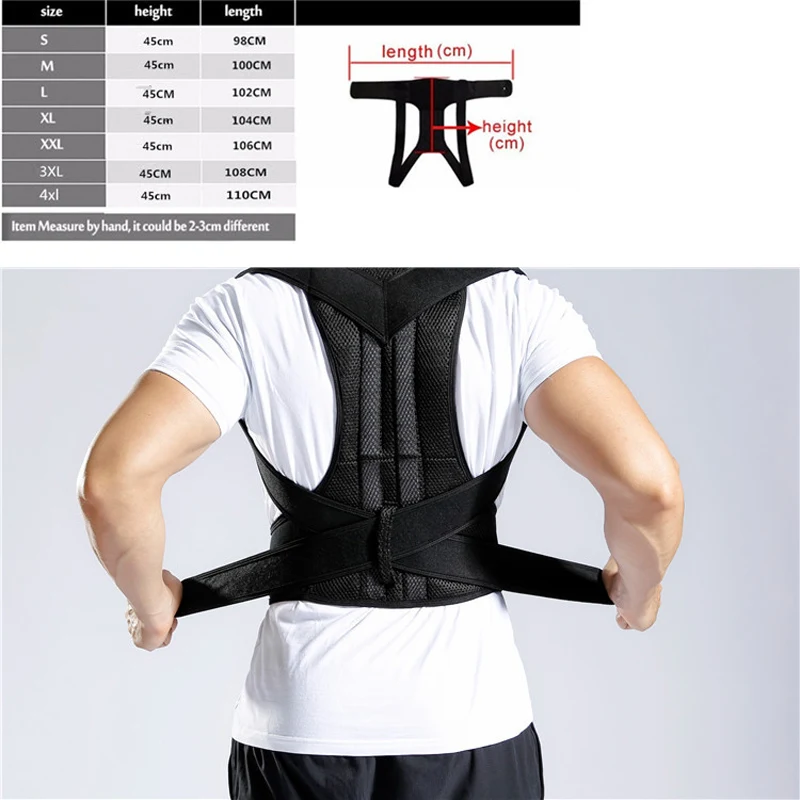 

Adjustable Back Posture Corrector Adjustabl Brace Support Belt Back Trainer Spine Back Shoulder Lumbar Posture Correction