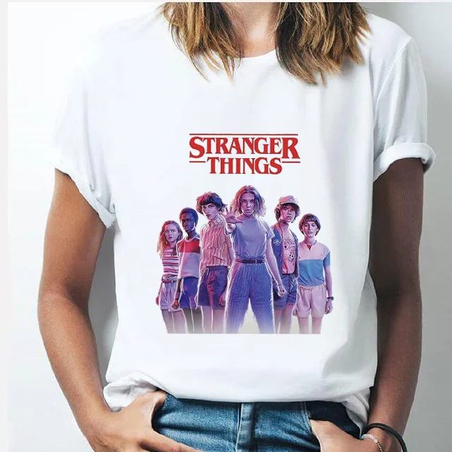 

Stranger Things season 3 womens T shirt Harajuku Letters printed Tops Tees Casual Figure Graphic streetwear Korean Style clothes