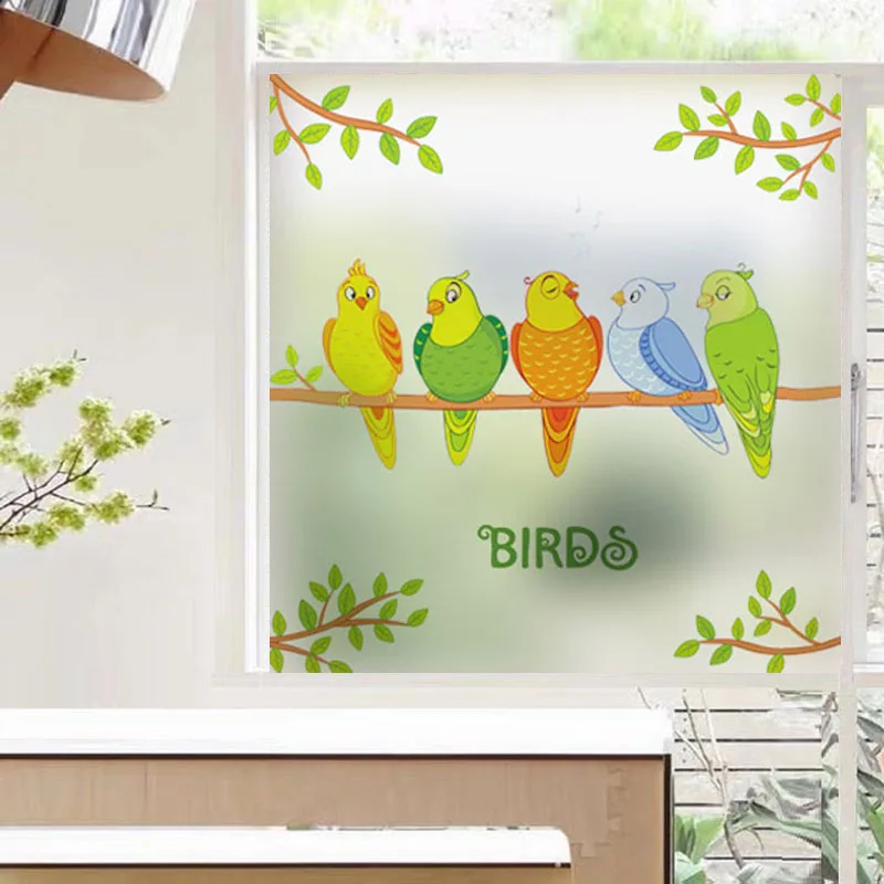 Наклейка на окно стекло s птицы статическое искусство раздвижная дверь клеящаяся