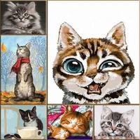 paint by number cute cat animals pictures oil painting by numbers cat drawing on canvas home decor acrylic wall art diy gift