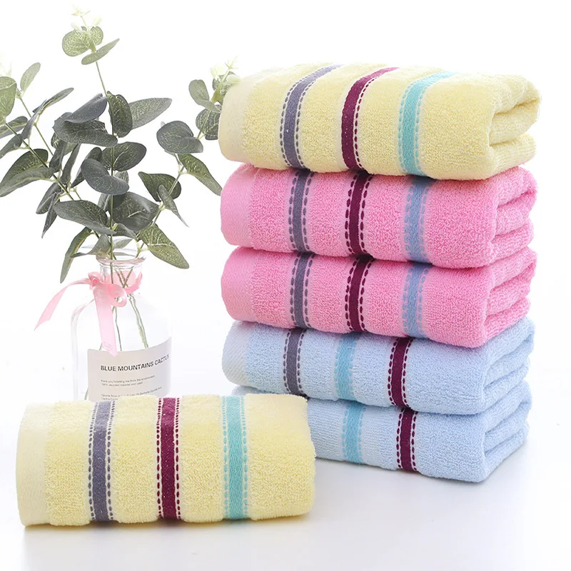 Банное полотенце с принтом в полоску хлопковое кухонное для волос рук отелей
