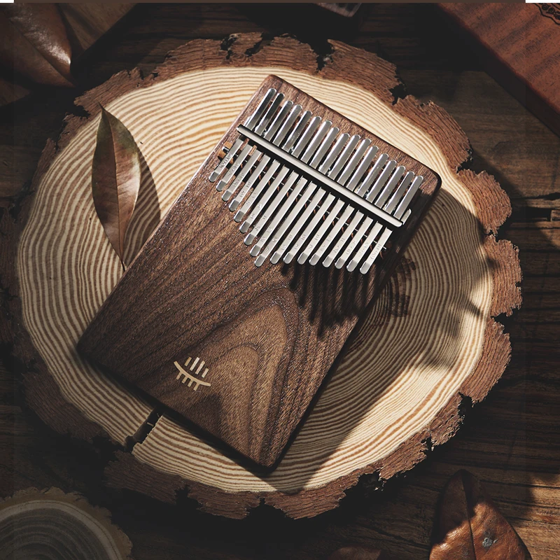 Hluru Black Walnut Kalimba 17 Keys Slope Design Keyboard Music Class A Calimba Instruments With Bag High Quality Thumb Piano