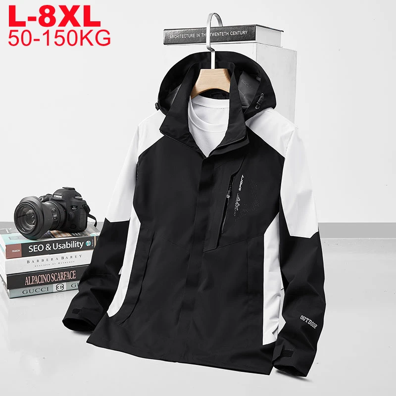 

Large Size Men's Waterproof Jacket Outdoor Jackets Men Big 8xl 7xl 6xl Autumn Winter Outwear Windproof Windbreakers Coats Male