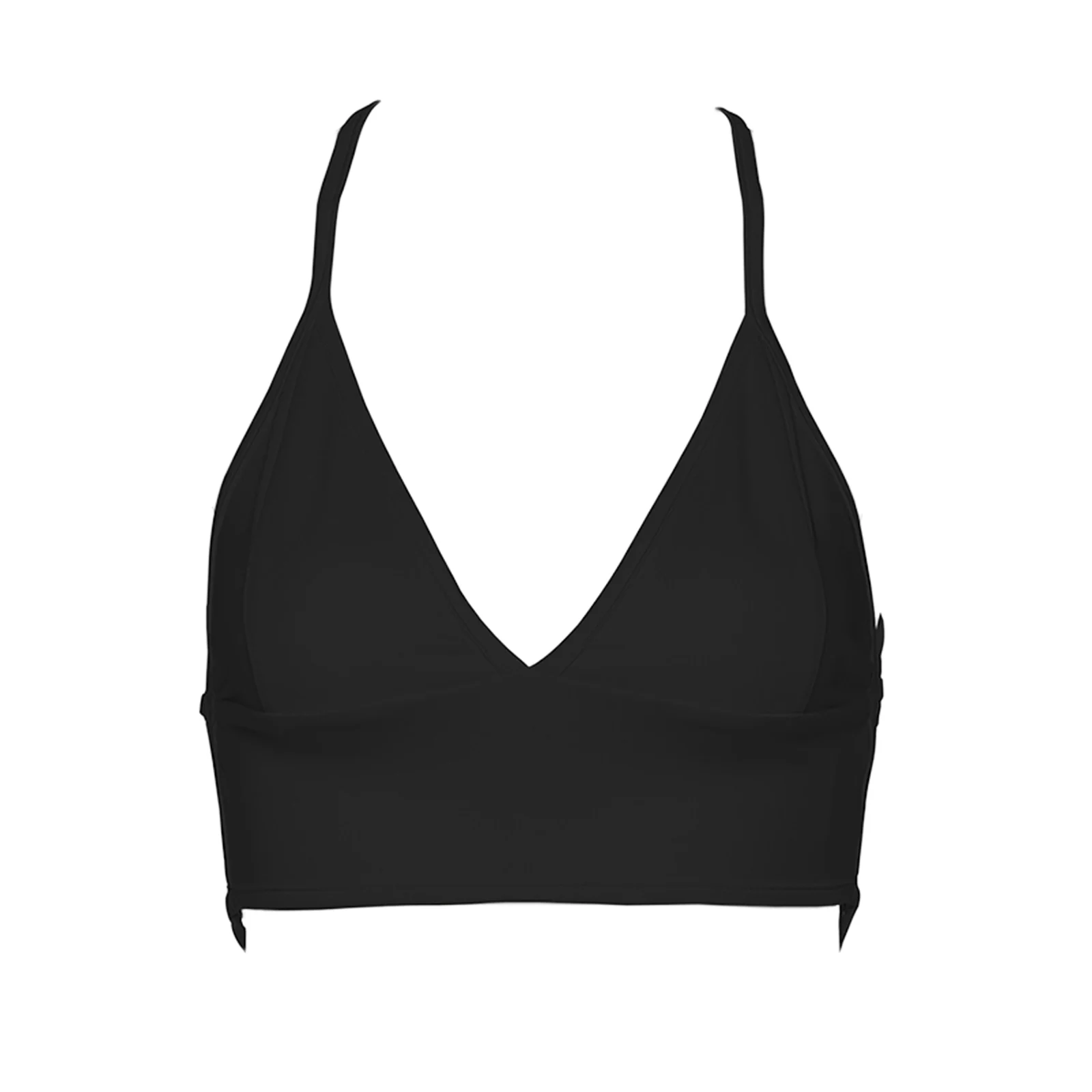 

Woman Sexy Solid Sling Camisole V-neck Lace-up Backless Midriff-baring Slim Bandage Short Tank Tops Elastic Halter Waistcoat