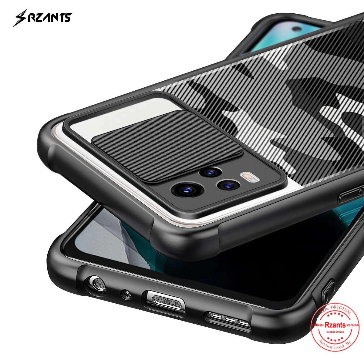 

Rzants For VIVO V20 Case Hard [Camouflage Lens] Camera Protection Hlaf Clear Cover