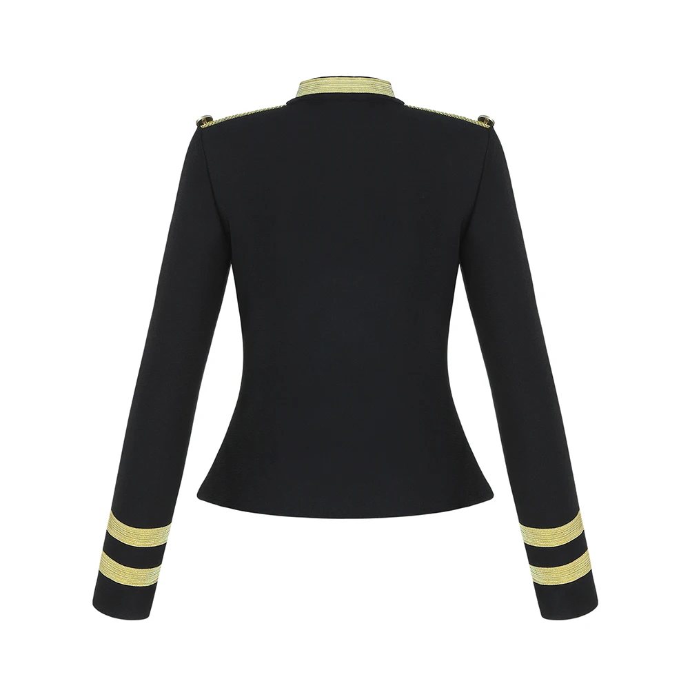 

Women 2020 Winter Spring Fashion Buttoned Slim Short Biker Motorcycle Soft Sexy Zipper Jacket Coat Military style Gold Outwear