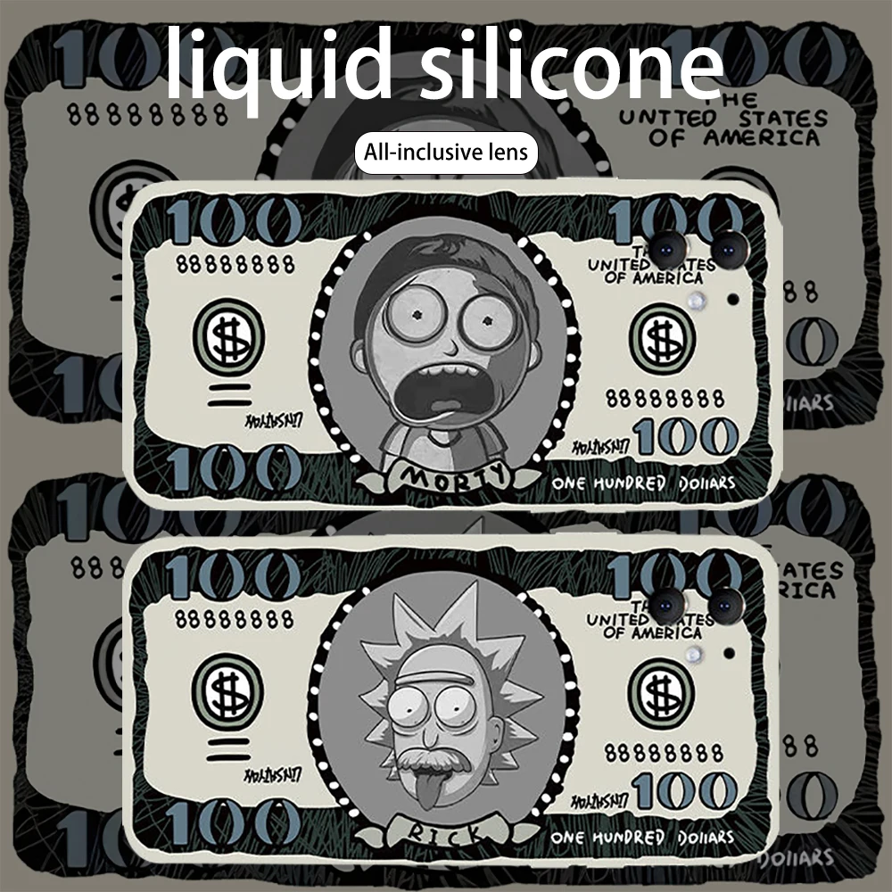 

R-Rick Mort For iPhone 11 12 13 Pro MAX 6 6S 7 8 Plus XS 12 13 Mini X XR SE 2020 Silicone Protect Funny Anime Phone Case Cover