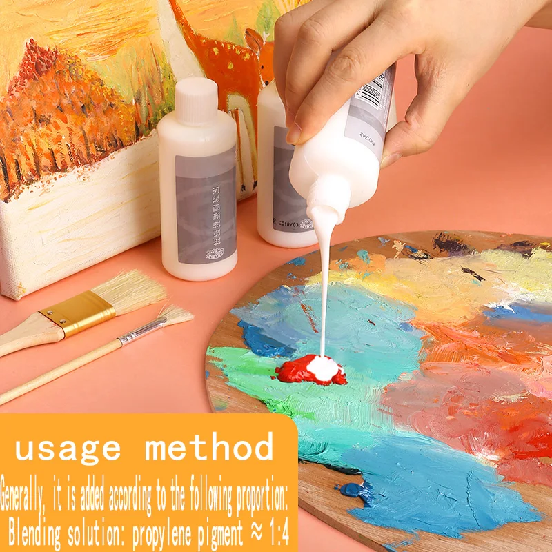 

Special blending solution for acrylic pigment 100ml liquid fluid painting flow aid material diluent medium in art supplies incre