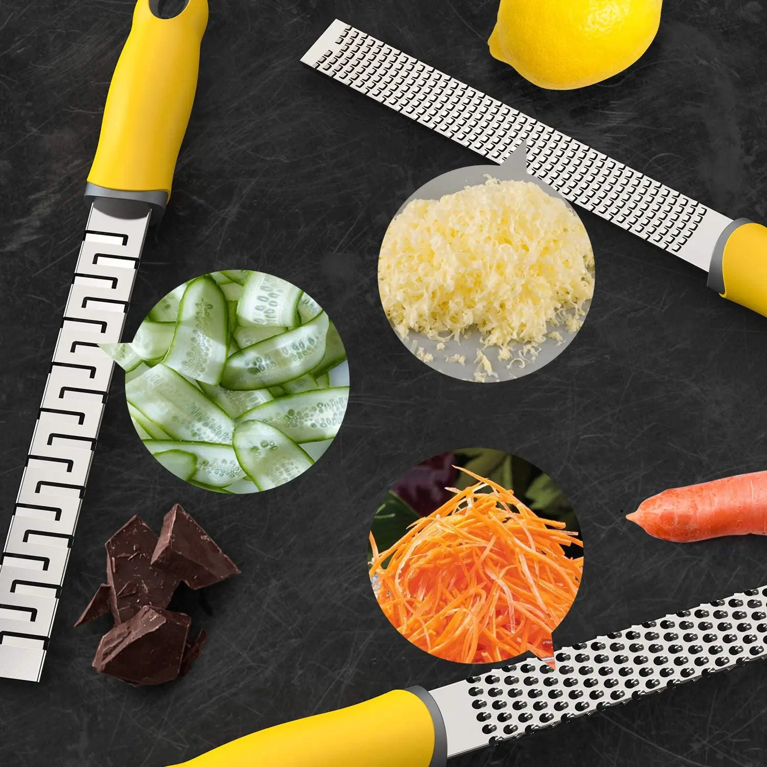 

3Pcs Multifunction Stainless Steel Lemon Zester Fruit Peeler Cheese Zester Microplane Grater Fruit Vegetable Tools & Kitchen