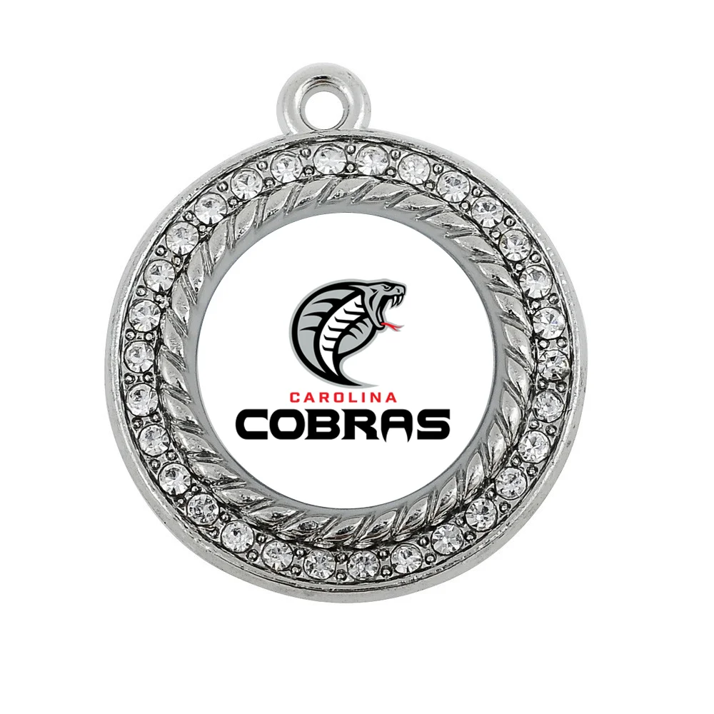 

Carolina Cobras charm antique silver plated crystal jewelry