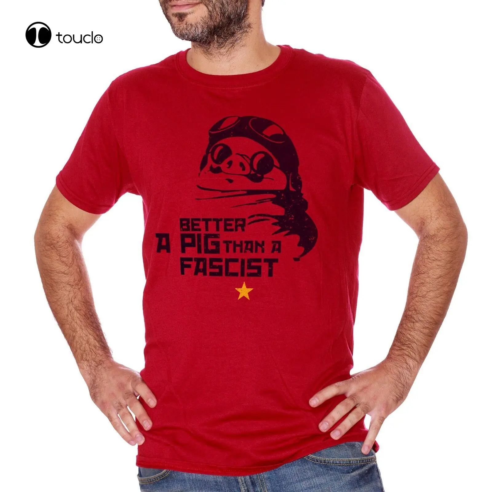

T-Shirt Porco Rosso Miyazaki Antifa Salvini Di Maio Cartoon Anime New Fashion Men Men Hip Hop 3D Print Novelty T Shirt