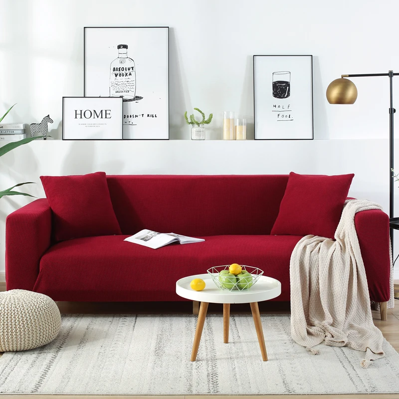 

Elastic Velvet Sofa Cover Grey Soft Luxury Universal Nordic Breathable Sofa Cover Anti Slip Funda Sofa Home Decoration DG50SC