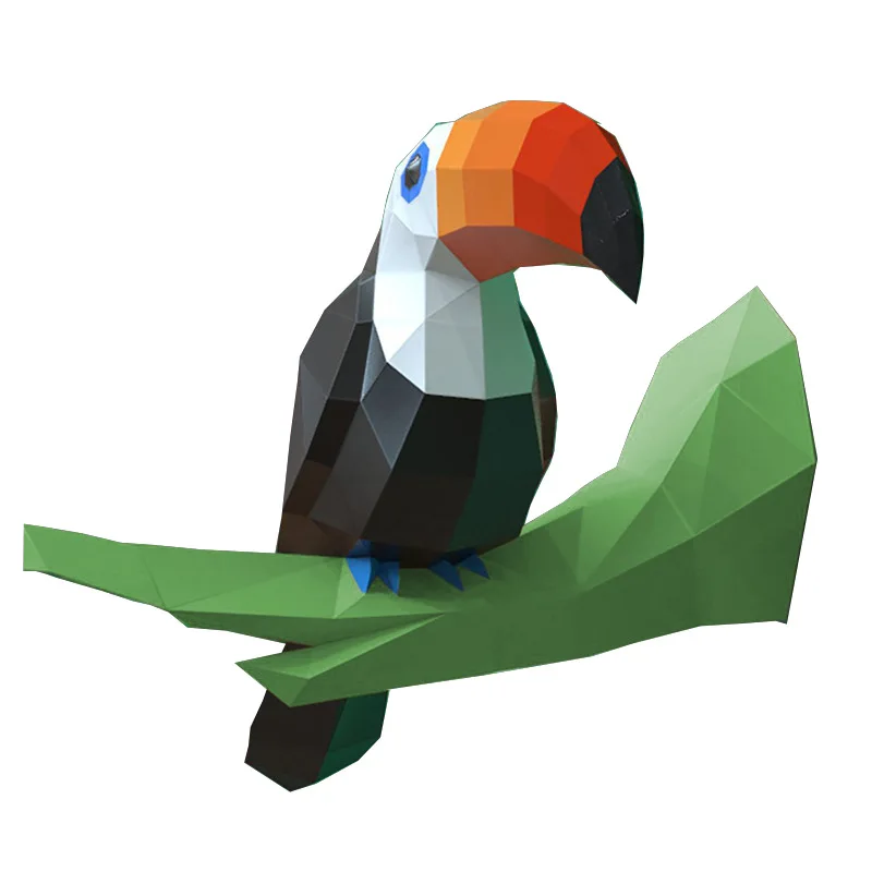 

Toucan geometric paper model library office home wall decoration DIY handmade