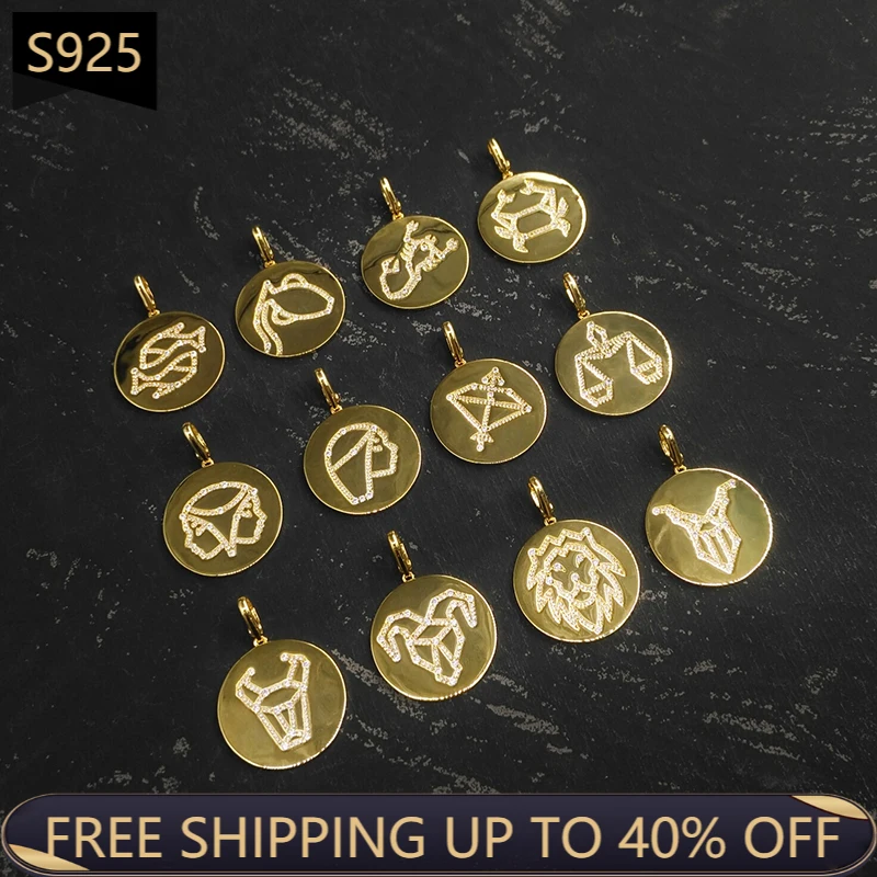 

High Quality Original 925 Sterling Silver Constellation Necklace Pendant Jewelry Gold Color Luxury Brand Monaco Jewelry Gift