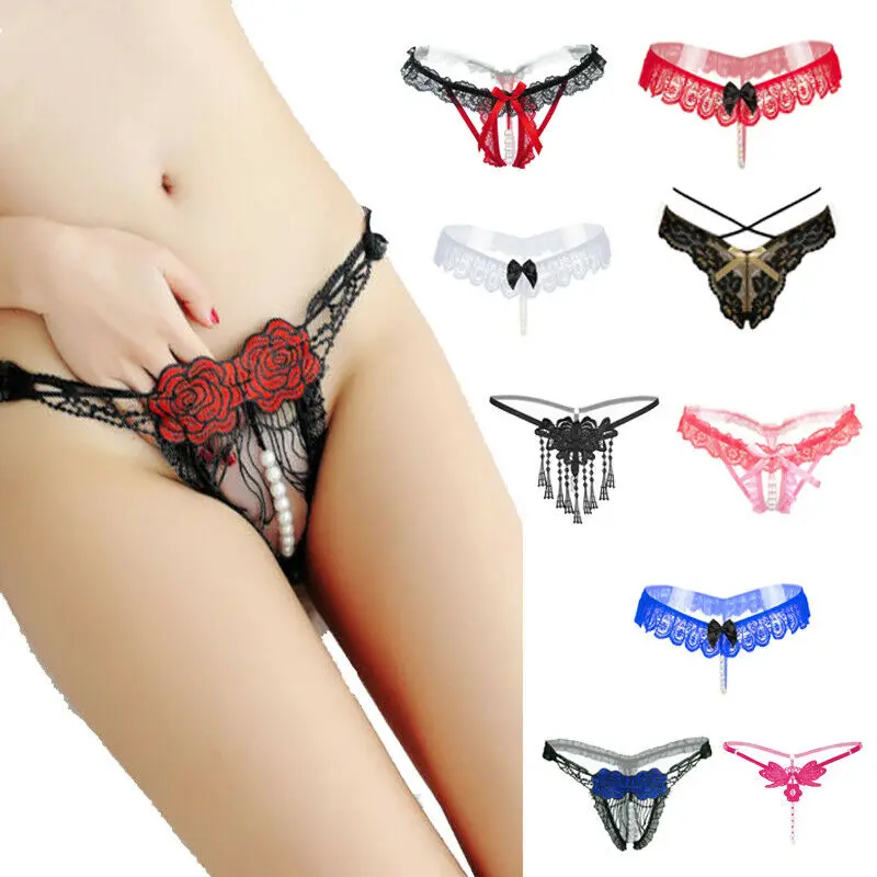 Лидер продаж женские кружевные стринги и G-стринги с жемчугом сексуальные